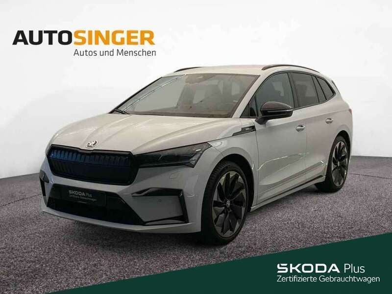 Moonweiss metallic Gebraucht 2022 Skoda Enyaq iV SportLine SUV | 29.980 € (Etwas zu teuer) - Bild 1/4