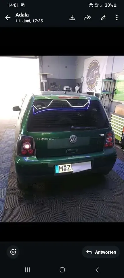 Gebraucht VW Lupo 60 PS (44 kW) 2001 Grün Kleinwagen