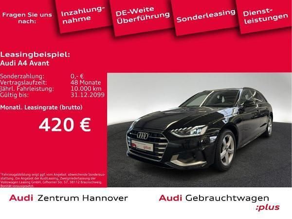 Schwarz (0e mythosschwarz metallic) Gebraucht 2023 Audi A4 Advanced Plus Kombi | 29.451 € (Fairer Preis) - Bild 1/4