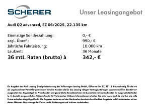 Gebraucht Audi Q2 Advanced Plus 150 PS (110 kW) 2025 Schwarz (mythosschwarz metallic) SUV