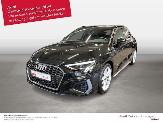 Mythosschwarz metallic Gebraucht 2024 Audi A3 S-Line | 29.820 € (Guter Preis) - Bild 1/4