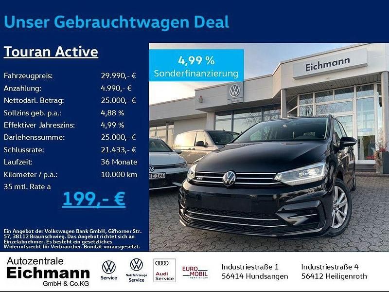 Schwarz Gebraucht 2022 VW Touran Active Van / Kleinbus | 29.990 € (Teuer) - Bild 1/4