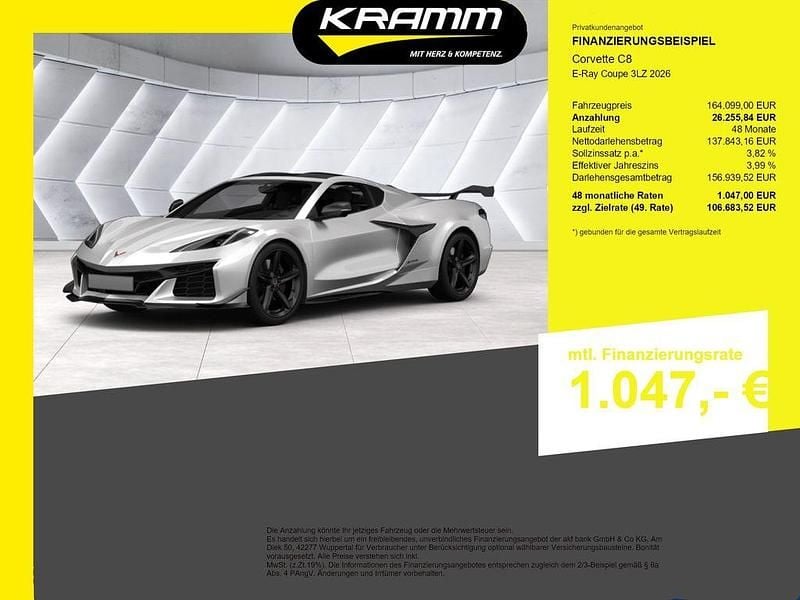 Neu Corvette C8 643 PS (472 kW) 2025 Silber Cabrio