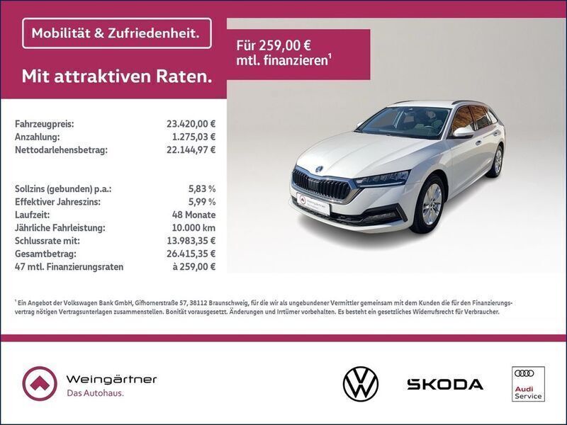 Weiß Gebraucht 2022 Skoda Octavia Comfort Kombi | 23.420 € (Guter Preis) - Bild 1/4