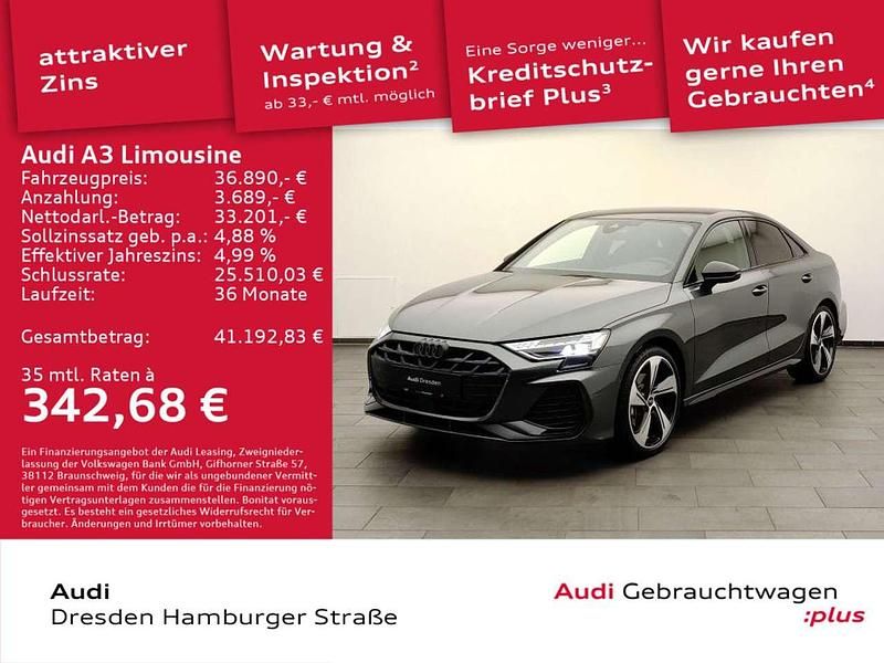 Daytonagrau perleffekt Gebraucht 2024 Audi A3 S-Line Limousine | 36.890 € (Etwas zu teuer) - Bild 1/3