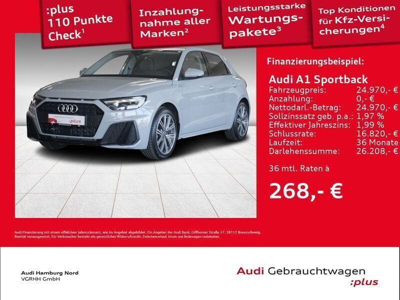 Grau Gebraucht 2024 Audi A1 Sportback S-Line Kleinwagen | 24.970 € (Guter Preis) - Bild 1/3