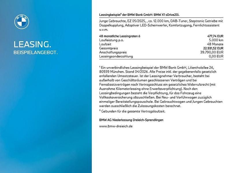 Gebraucht BMW X1 Shadowline 156 PS (114 kW) 2025 Weiß SUV