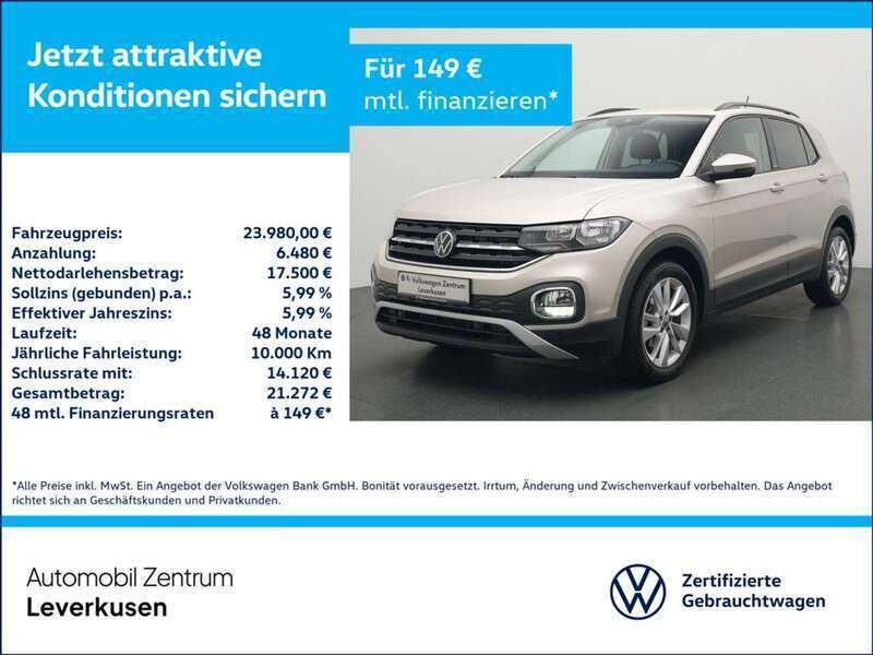 Silber / ivory silver (metallic) Gebraucht 2023 VW T-Cross Move SUV | 23.980 € (Fairer Preis) - Bild 1/3