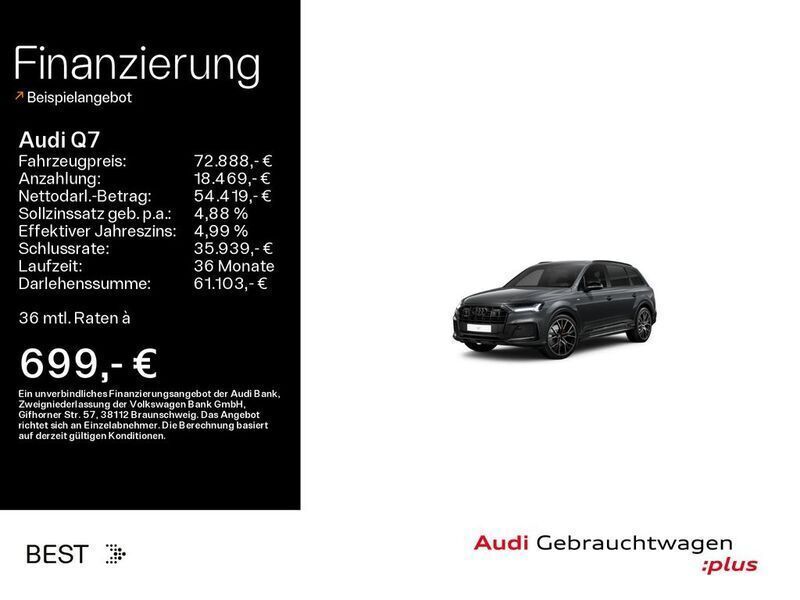 Daytonagrau perleffekt Gebraucht 2023 Audi Q7 S-Line SUV | 70.888 € (Fairer Preis) - Bild 1/4