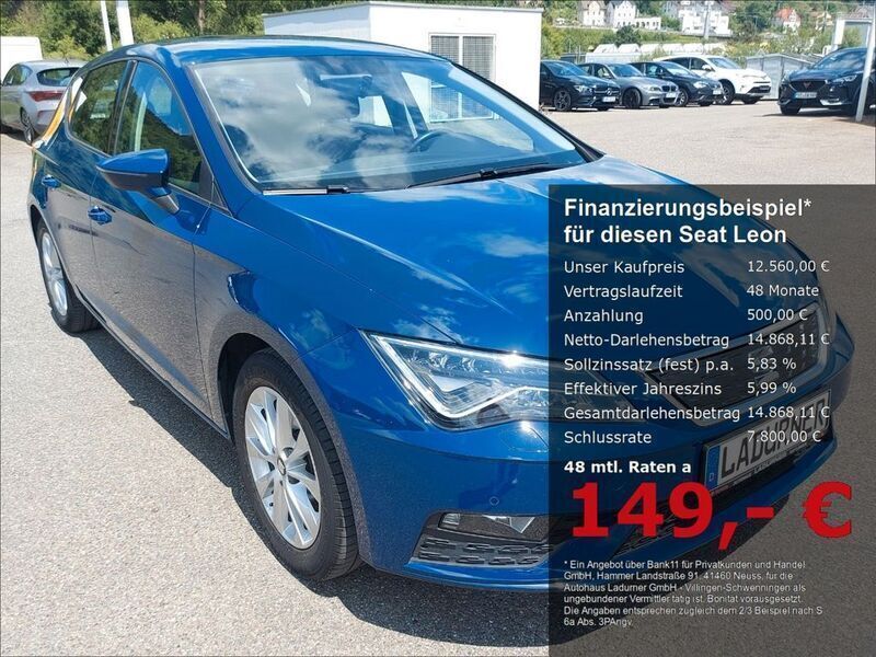 Blau Gebraucht 2017 Seat Leon Ecomotive Limousine | 12.560 € (Fairer Preis) - Bild 1/2