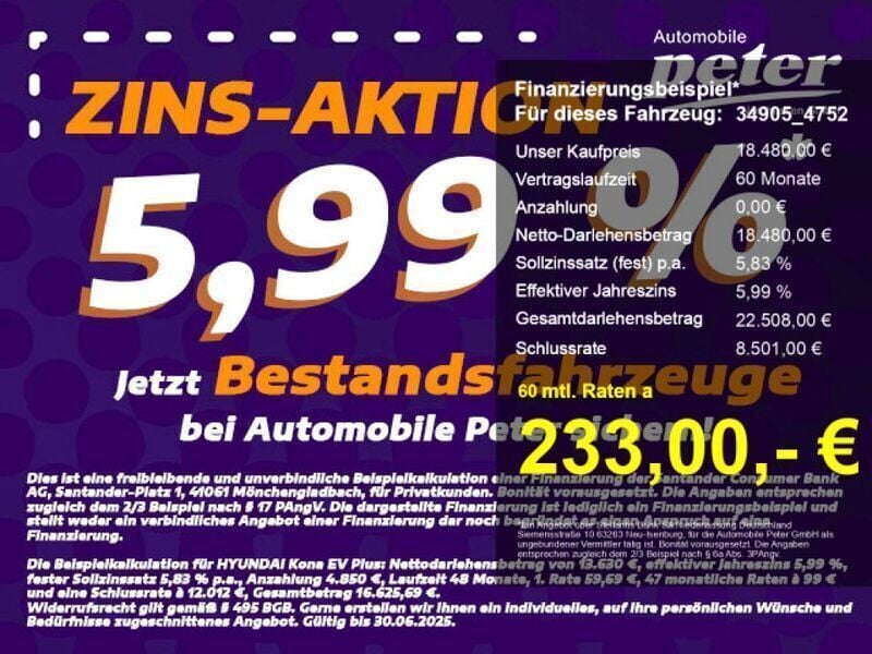 Polar white uni Gebraucht 2022 Hyundai Kona SUV | 18.479 € (Fairer Preis) - Bild 1/4