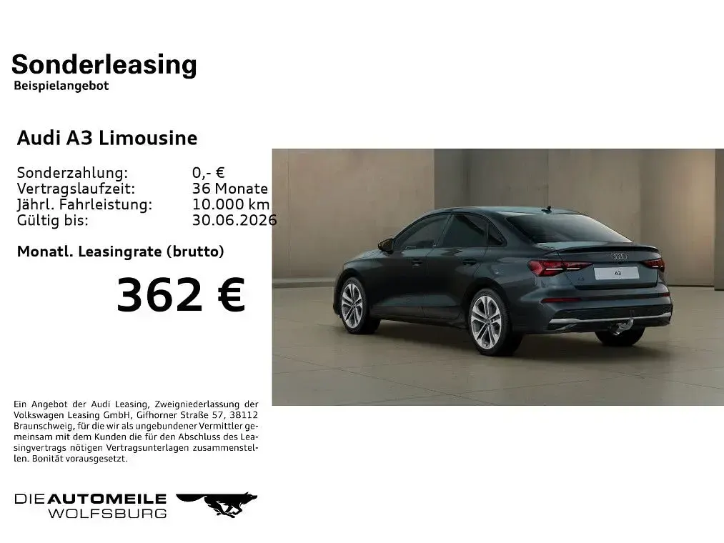 Używany Audi A3 Advanced 150 KM (110 kW) 2025 Szary Sedan/Limuzyna