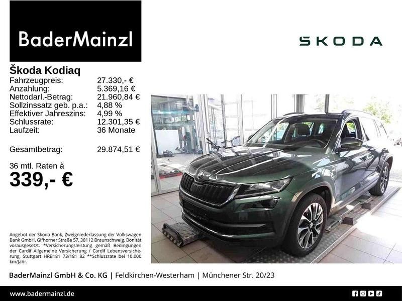 Emeraldgrün metallic Gebraucht 2021 Skoda Kodiaq Drive SUV | 27.330 € (Fairer Preis) - Bild 1/3