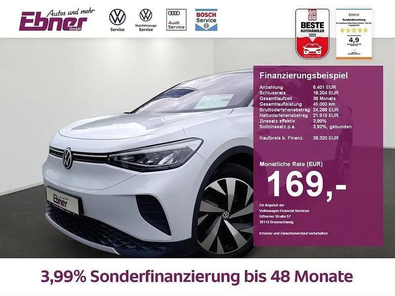 Gletscherweiß schwarz (metallic) Gebraucht 2021 VW ID.4 Edition SUV | 28.320 € (Guter Preis) - Bild 1/4