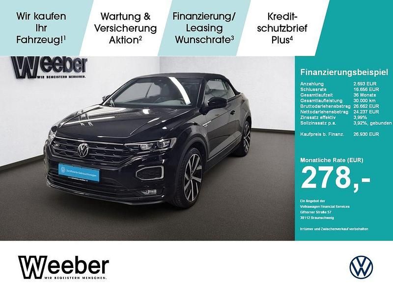 Deep black perleffekt (metallic) Gebraucht 2021 VW T-Roc Cabriolet R-line Cabrio | 26.930 € (Fairer Preis) - Bild 1/4