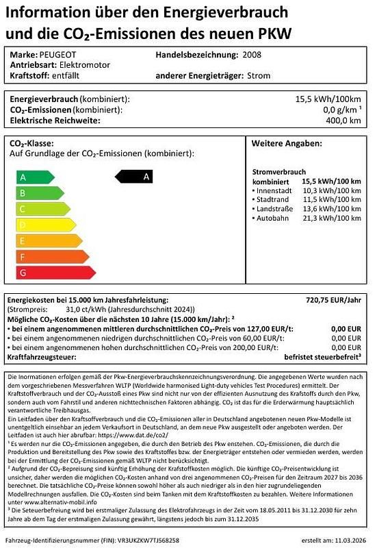 Używany Peugeot e-2008 Allure 114 kW (156 KM) 2026 SUV