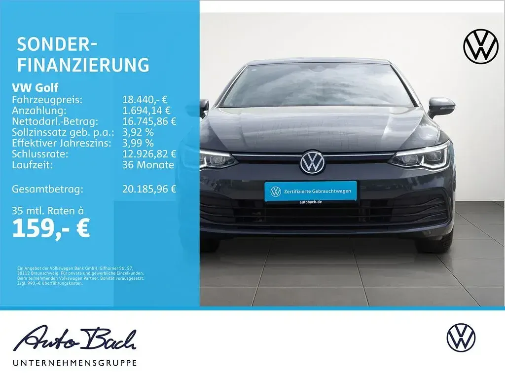 Gebraucht VW Golf VIII Life 131 PS (96 kW) 2023 Grau Limousine