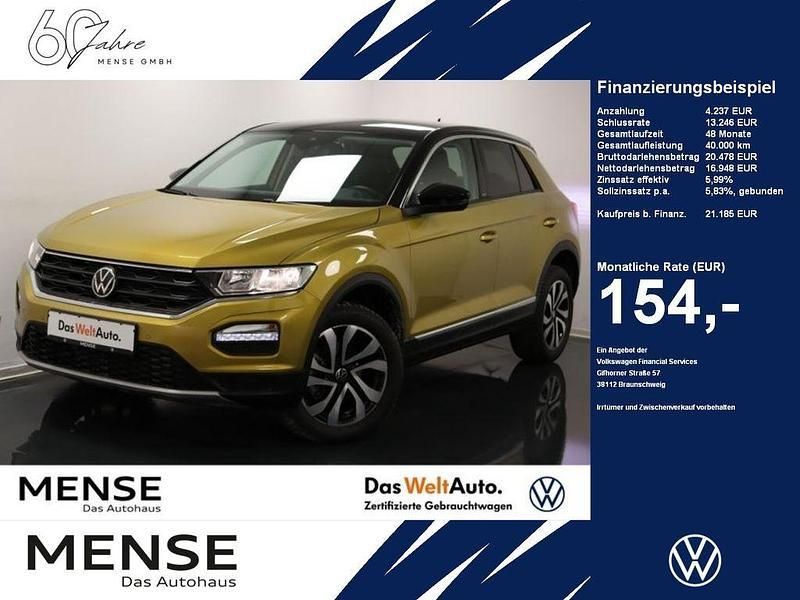 Gelb / kurkumagelb metallic / metallic Gebraucht 2021 VW T-Roc Active SUV | 21.185 € (Guter Preis) - Bild 1/4