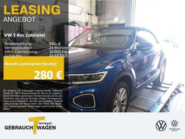 Blau Gebraucht 2024 VW T-Roc Cabriolet Style Cabrio | 30.880 € (Superpreis) - Bild 1/4