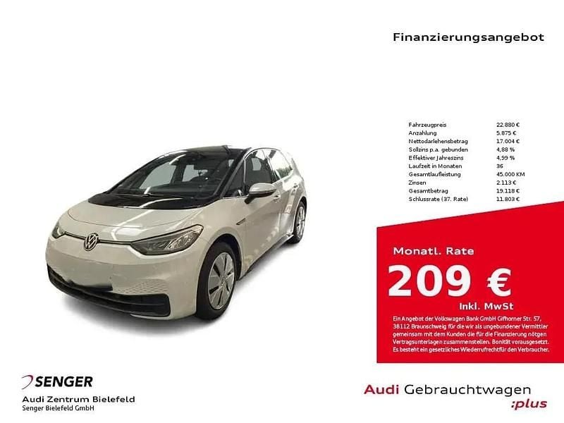 Gletscherweiß Gebraucht 2023 VW ID.3 Pro Performance Kleinwagen | 22.880 € (Superpreis) - Bild 1/1