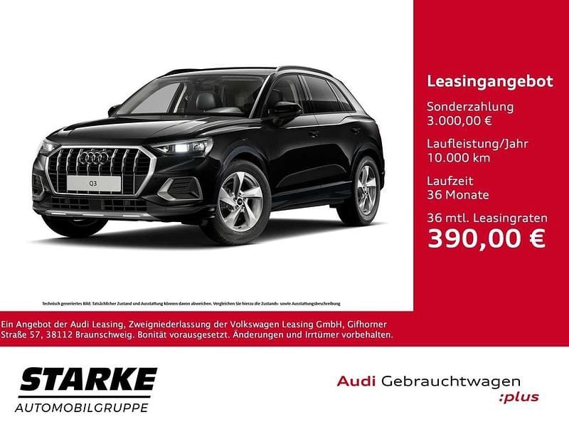 Mythosschwarz metallic Gebraucht 2025 Audi Q3 Advanced SUV | 40.680 € (Fairer Preis) - Bild 1/3