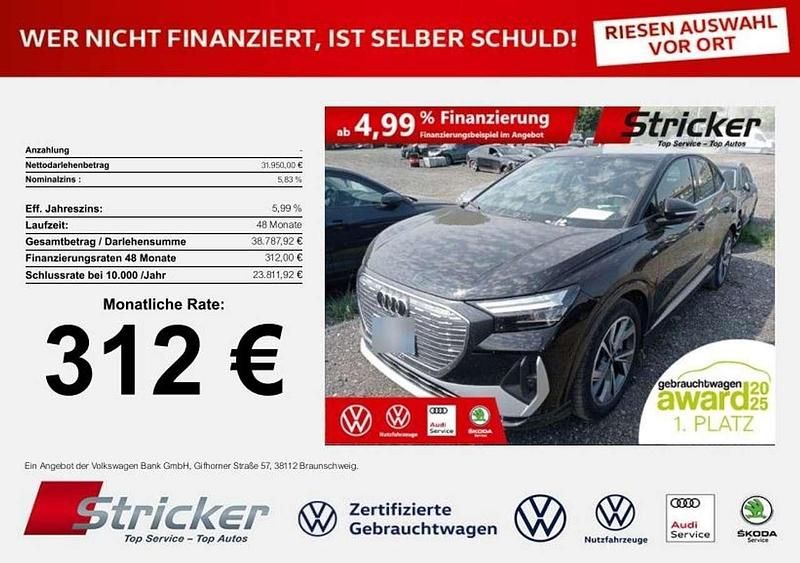Mythosschwarz metallic Gebraucht 2023 Audi Q4 Sportback e-tron S-Line SUV | 31.949 € (Superpreis) - Bild 1/3