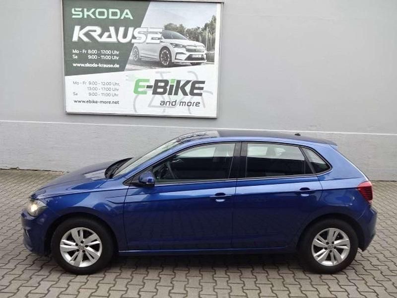 Reef blue metallic Gebraucht 2019 VW Polo Comfortline Kleinwagen | 13.950 € (Fairer Preis) - Bild 1/4