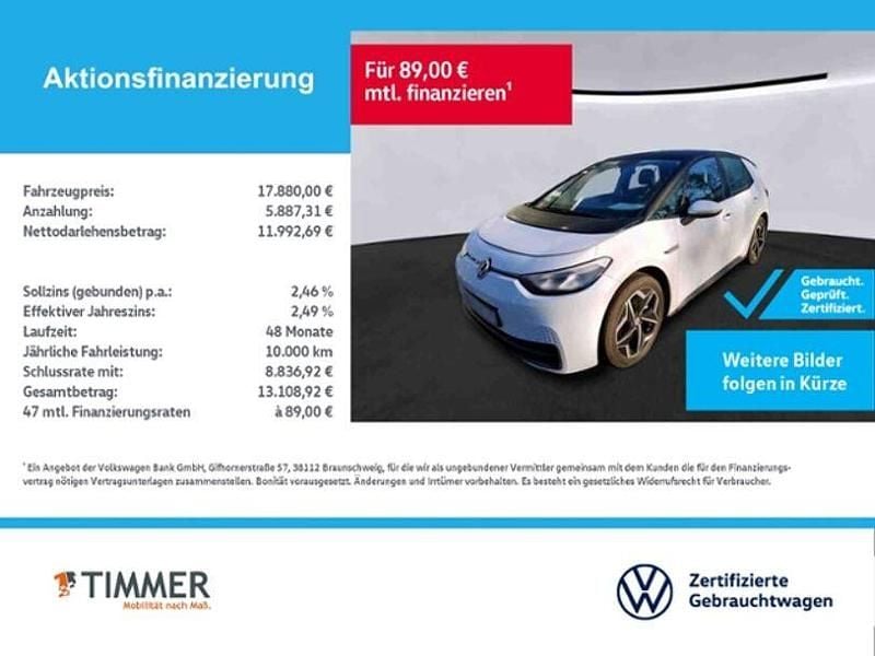 Gebraucht VW ID.3 Pure 110 kW (150 PS) 2022 Weiß Kleinwagen