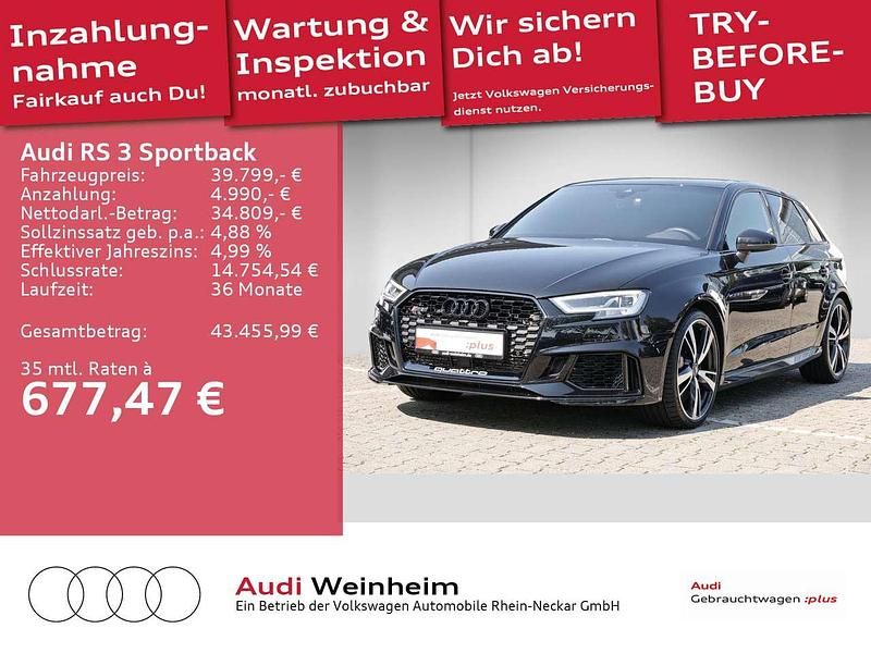 Mythosschwarz metallic Gebraucht 2020 Audi RS3 Sportback Sport Kleinwagen | 39.799 € (Fairer Preis) - Bild 1/3