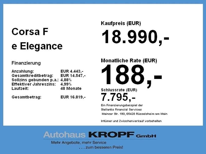 Gebraucht Opel Corsa-e Elegance 100 kW (136 PS) 2023 Lackierung schwarz perla nera/ Kleinwagen