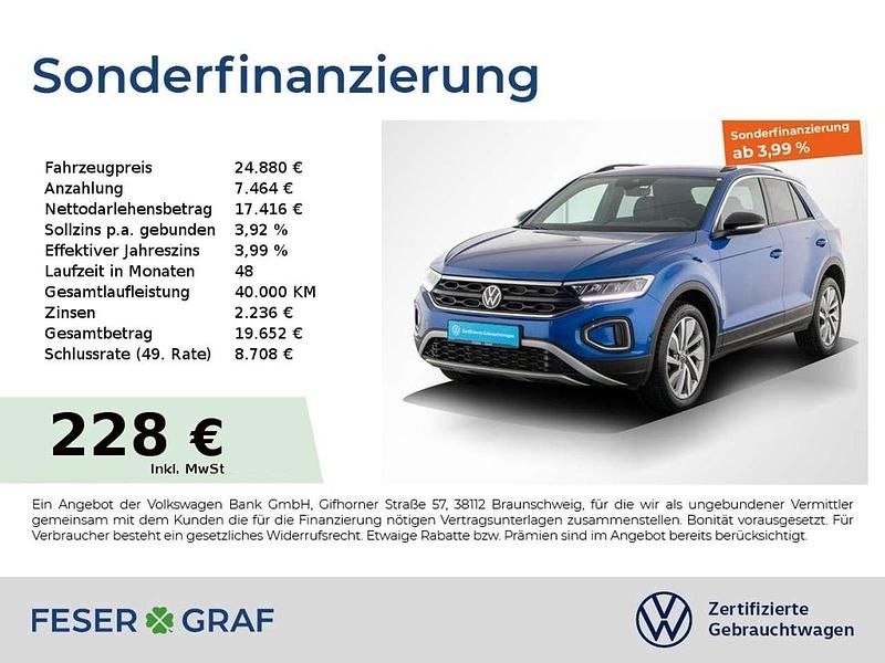 Ravennablau Gebraucht 2025 VW T-Roc Goal SUV | 24.880 € (Fairer Preis) - Bild 1/1