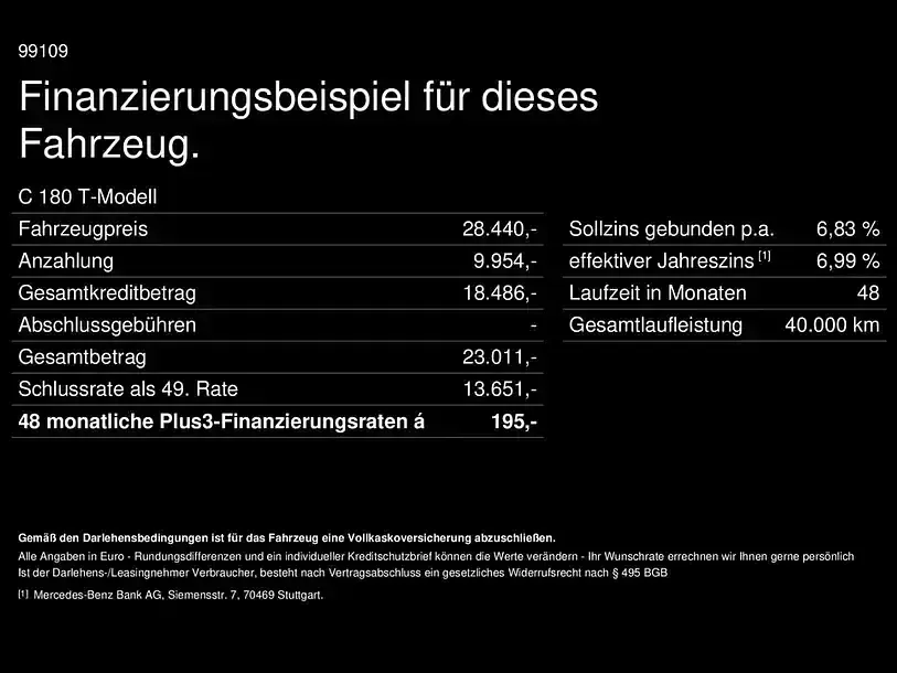 Gebraucht Mercedes C180 Avantgarde 170 PS (125 kW) 2023 Schwarz Limousine