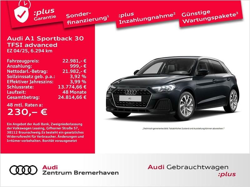 Manhattangrau metallic Gebraucht 2025 Audi A1 Sportback Advanced Plus Kleinwagen | 22.981 € (Guter Preis) - Bild 1/3