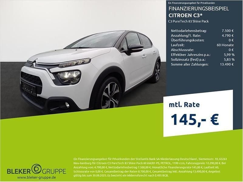 Polar weiß Gebraucht 2022 Citroën C3 PureTech Kleinwagen | 12.290 € (Guter Preis) - Bild 1/3