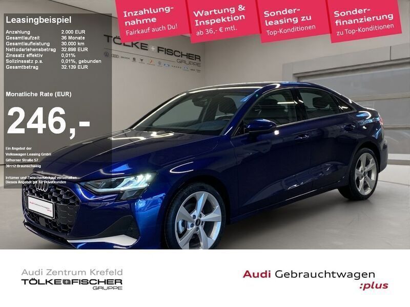 Arkona weiss Gebraucht 2024 Audi A3 Advanced Limousine | 32.898 € (Fairer Preis) - Bild 1/4