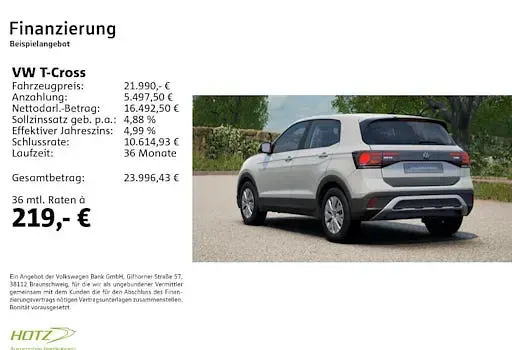 Nowe VW T-Cross 95 KM (69 kW) 2026 Szary SUV