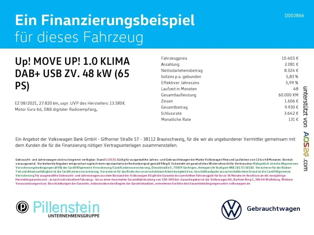 Używany VW up! move up! 65 KM (47 kW) 2021 Biały Hatchback