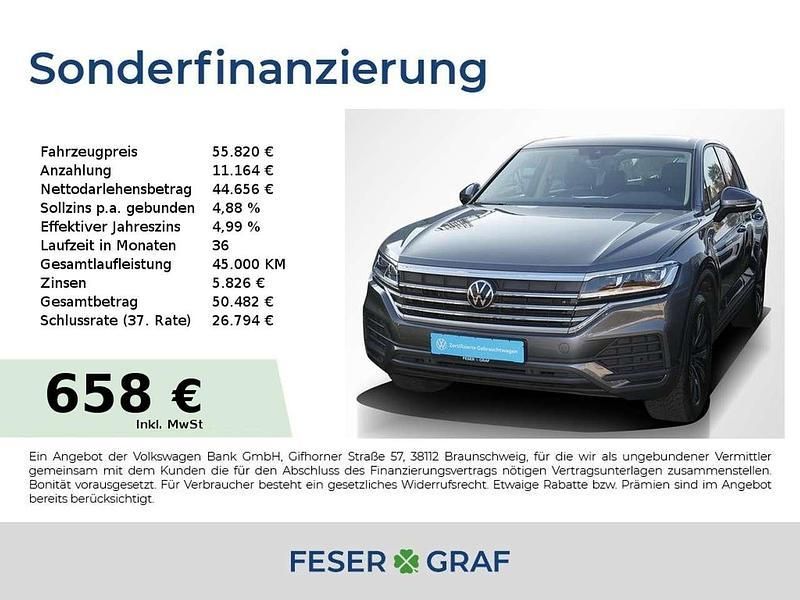 Siliziumgrau metallic Gebraucht 2024 VW Touareg Basis SUV | 58.920 € (Fairer Preis) - Bild 1/2