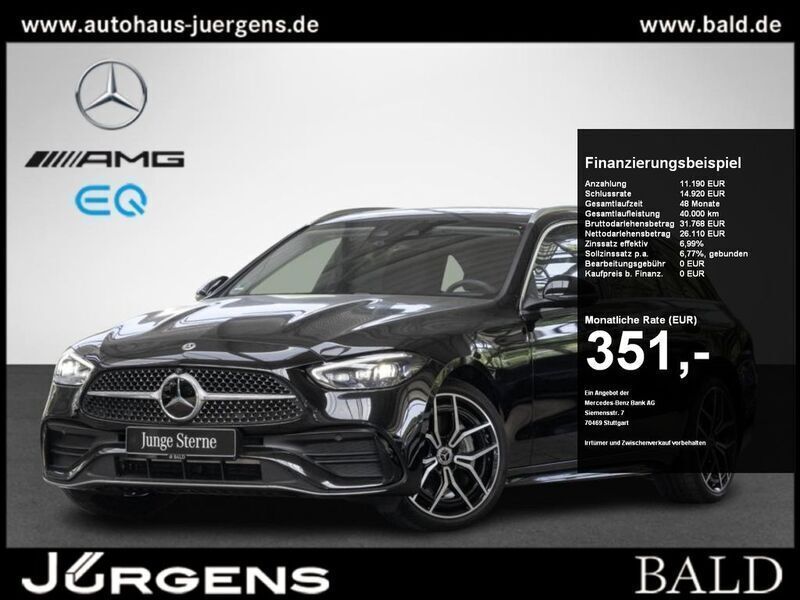Metalliclack obsidianschwarz Gebraucht 2023 Mercedes C300 AMG Kombi | 42.880 € (Teuer) - Bild 1/4