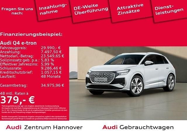Gletscherweiß metallic Gebraucht 2022 Audi Q4 e-tron Ambiente SUV | 29.990 € (Guter Preis) - Bild 1/4