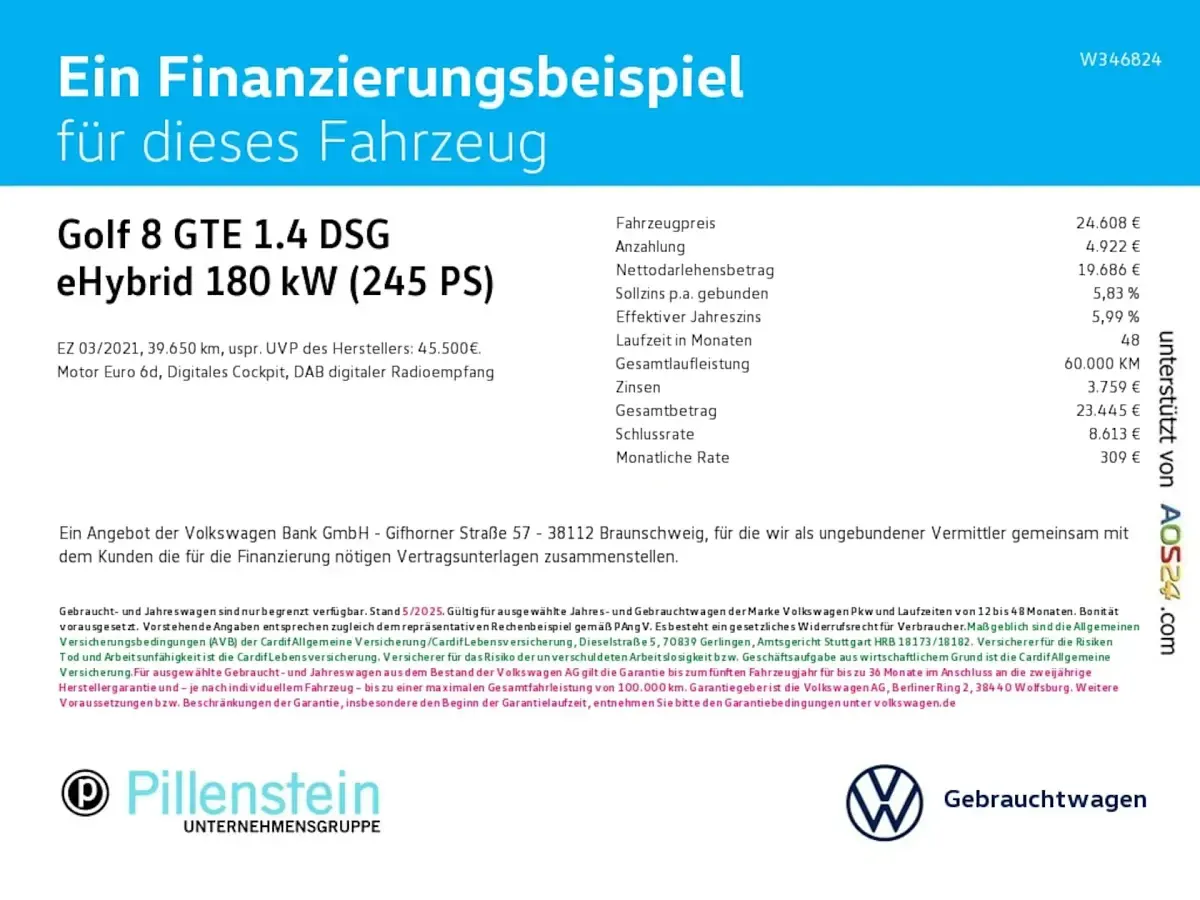 Gebraucht VW Golf VIII GTE 245 PS (180 kW) 2021 Grau Limousine
