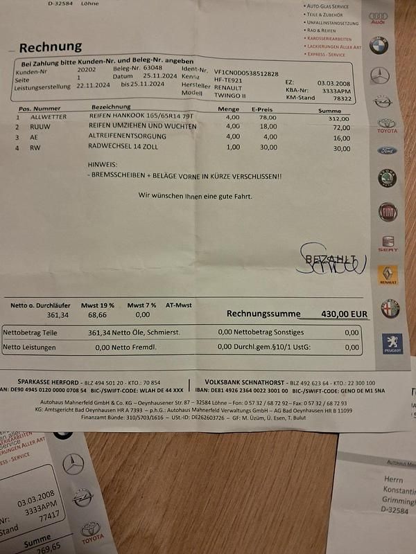 Gebraucht Renault Twingo 58 PS (42 kW) 2008 Blau Kleinwagen