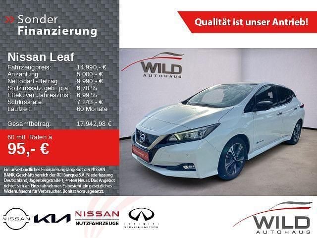 Pearl white/black m Gebraucht 2019 Nissan Leaf 360º Kleinwagen | 14.990 € (Etwas zu teuer) - Bild 1/4