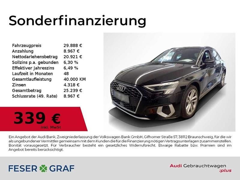 Brillantschwarz Gebraucht 2024 Audi A3 Advanced Plus Limousine | 29.888 € (Fairer Preis) - Bild 1/2