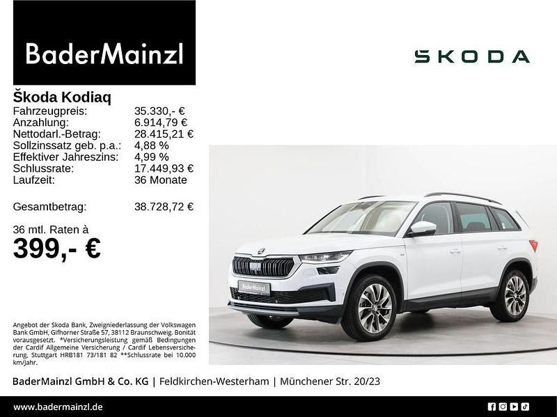 Moonweiß perleffekt/moonweis Gebraucht 2022 Skoda Kodiaq Ambition SUV | 35.330 € (Fairer Preis) - Bild 1/3