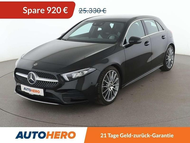 Nachtschwarz Gebraucht 2021 Mercedes A180 AMG line Limousine | 23.920 € (Fairer Preis) - Bild 1/3