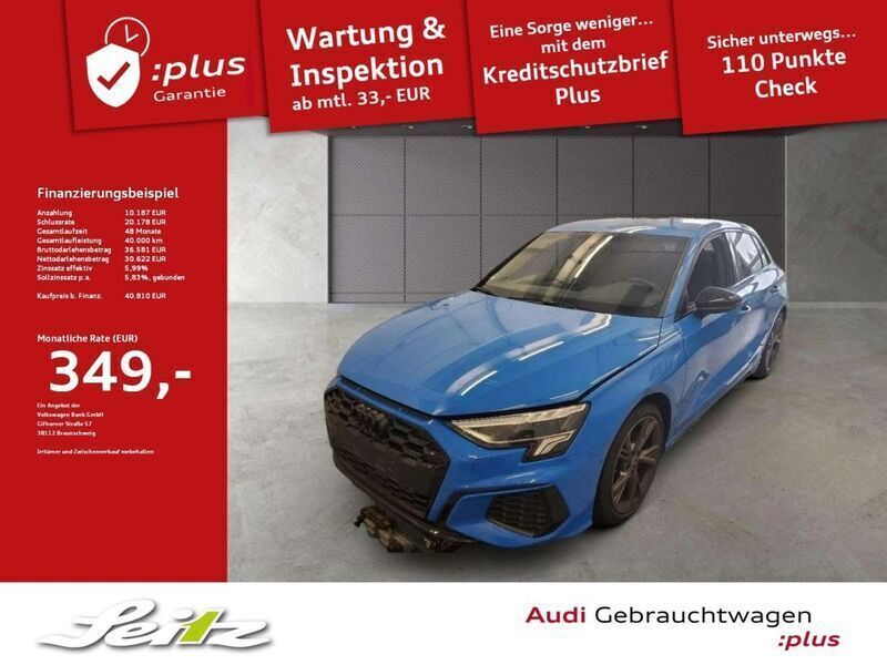 Turboblau Gebraucht 2022 Audi S3 Ambiente Limousine | 40.810 € (Fairer Preis) - Bild 1/2