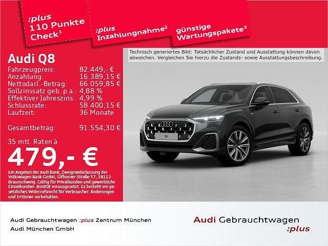 Mythosschwarz metallic Gebraucht 2025 Audi Q8 S-Line SUV | 82.449 € (Teuer) - Bild 1/2