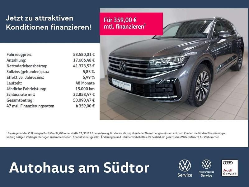 Siliziumgrau metallic Gebraucht 2024 VW Touareg Elegance SUV | 58.580 € (Fairer Preis) - Bild 1/4