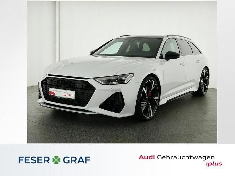 Gletscherweiß metallic Gebraucht 2022 Audi RS6 Ambiente Kombi | 96.440 € (Superpreis) - Bild 1/4